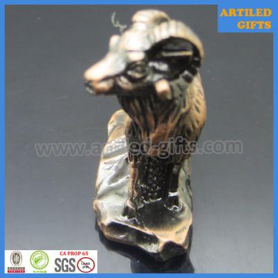 China Antique 3D zinc alloy 12 Chinese zodiac of Goat metal crafts for sale