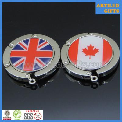 China High quality Brazil Canada UK National flag logo foldable table bag hanger for sale