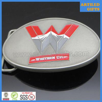 China Antique silver base soft enamel western up casting alloy belt buckle for sale