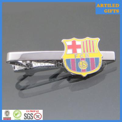 China Hard enamel filling FCB/Fútbol Club Barcelona black nickle tie clips for sports for sale