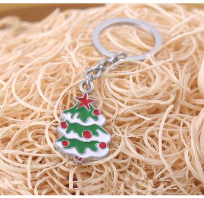 China Best sold holiday gift! enamel filling metal Christmas tree keychain for sale