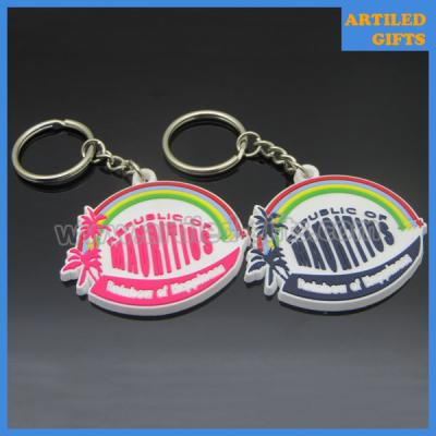 China Tourism souvenir rainbow of happiness Republic of Mauritius PVC keychains for sale