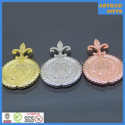 China Best sold simple style gold silver and bronze medals for top three winners for sale