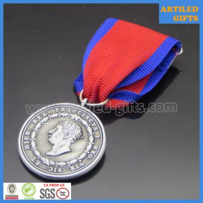 China De rege optime merito mdcccxxix Antique silver medal with chest ribbon for sale