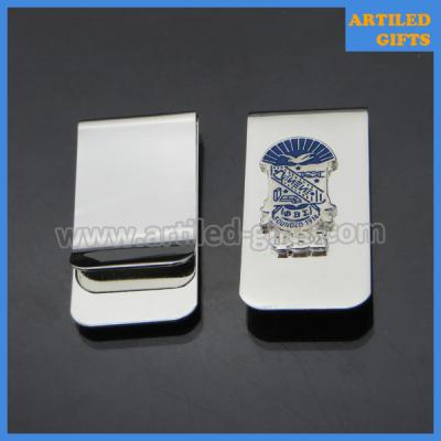 China Silver plating high quality mens money clip with masonic emblem for sale