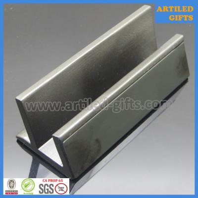 China Manganese steel engraved matt finish metal business card holder by gift box packing for sale