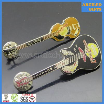 China Rock guitar design CA16 Little League All Star silver metal pin badge for sale