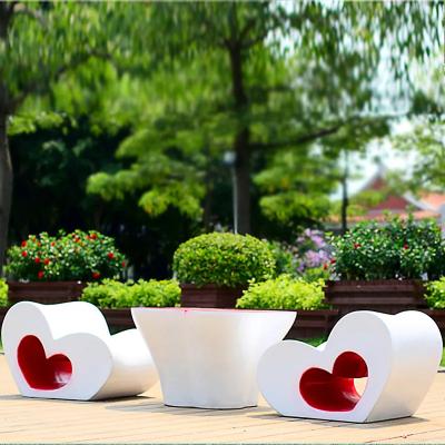 China Love-Hearted Kids Seat and Table Set Love-Hearted Kids Seat Fiberglass Lounge Chair and Table Set for sale