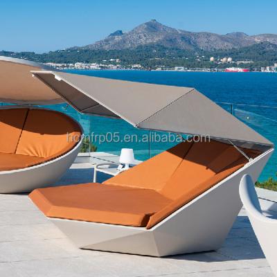 China Modern Folding Bed Fiberglass Garden Sun Chaise Lounger Large Modern Sun Chair for Outdoor for sale