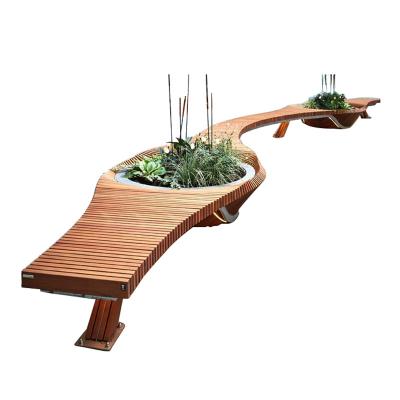 China Wooden Seat OEM Wooden Public Waiting Garden Benches Leisure Wooden Seat Patio for sale