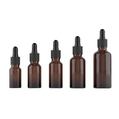 China Personal Care OEM ODM 30ml pp rubber brown dropper essential oil glass bottle for sale