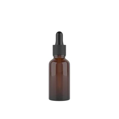 China Personal Care Factory 15ml PP Rubber Brown Dropper Essential Oil Glass Bottle for sale