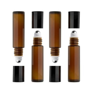 China Personal Care New 5ml Blue Brown 9.1g Travel No Leak PP Cap Walk Pearl Essential Oil Glass Bottles for sale