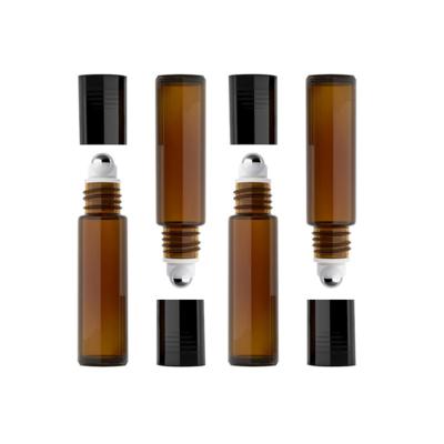 China Personal Care Hotselling 5ml blue brown 9.1g travel no leak pp cap walk pearl essential oil glass bottles for sale