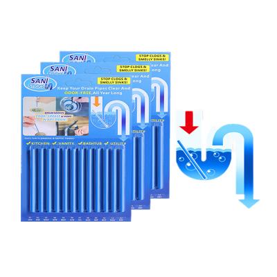 China Disposable Blue Turkey Strips-12 Drain Cleaner and Deodorant, 12 Pcs Sewer Stem Cleaning Products for sale