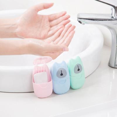 China Mini Portable Wash Sheet Hand Soap Box Travel Soap Base Cleaning Paper for sale