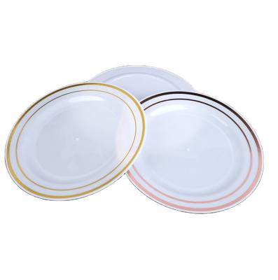 China Wholesale Disposable Cake Dish Dinnerware Children's Western Food Dish Plus Hard Bronzed Plastic Dish for sale