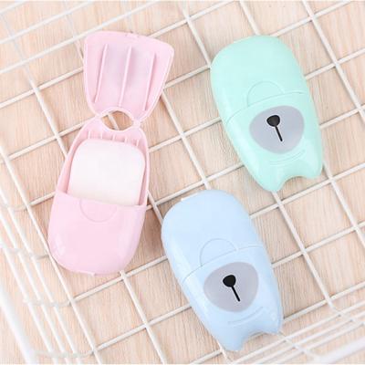 China Wholesale Mini Portable Washing Sheet Hand Soap Box Travel Soap Base Cleaning Paper for sale