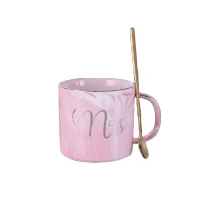 China Viable Wholesale Marble Ceramic Mug Custom Logo Mug Wedding Gift Sets Couples Custom Mug Gift Box for sale