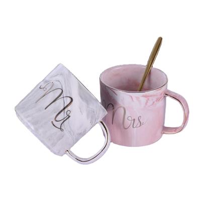 China 2019 Mr and Mrs Mugs Custom Mugs Viable New Product Ceramic Logo Marble Mug With Gift Box for sale