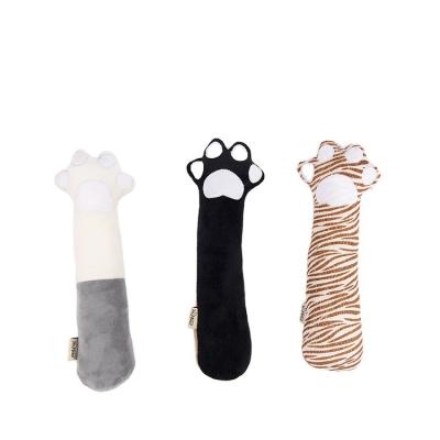 China Viable Hot Pet Kitten Paw Chewing Teeth Grinding Catnip Toys Funny Interactive Thumb Cat Toy Pet Kitten Chewing Pet Plush Toy for sale