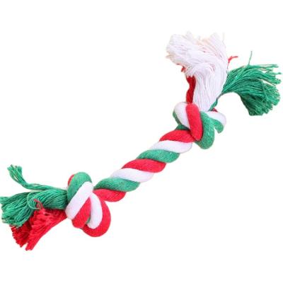 China Pet Teething Toy Cleaning Artifact Dog Decompression Double Knot Cotton Rope Toys Dog Rope Stocked Toys Set for sale