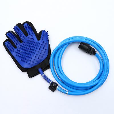 China 2021 Viable High Quality Pet Cleaning Brush Mitt Pet Glove With Water Pipe for sale