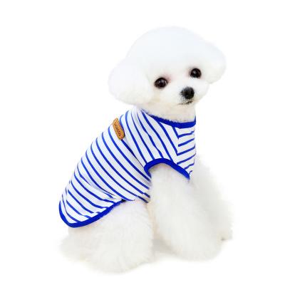 China Viable Wholesale Design Pet Dog Clothes Summer Small Dog Clothes Shirts New Dog Clothes Pet Stripe T-shirts Clothes for sale