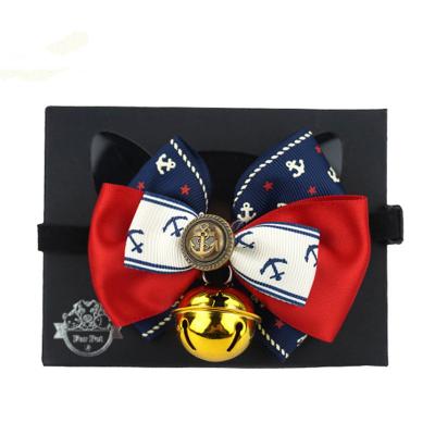 China Wholesale Unique Stocked Dog Cat Bow Tie Pet Collar Style Zipper Accessories Christmas Pet Collars With Bell for sale