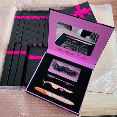 China Seller Wholesale Fluffy Tapered 20mm False Eyelashes 25mm 30mm Real Mink Eyelashes Sets Natural Wispy 3D Soft Strip With Customized Boxes for sale