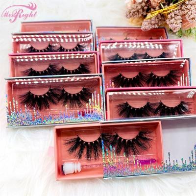 China Wholesale Custom False 3d Eyelash and Mink Eyelashes 25mm Thick Eyelash Packaging Box Custom False Mink Lashes for sale