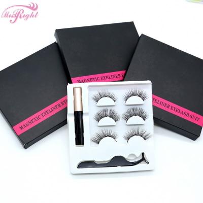 China Waterproof Top Selling Magnetic Eyelashes With Magnetic Liner Gift Magnetic Lashes Clip Lashes Set for sale