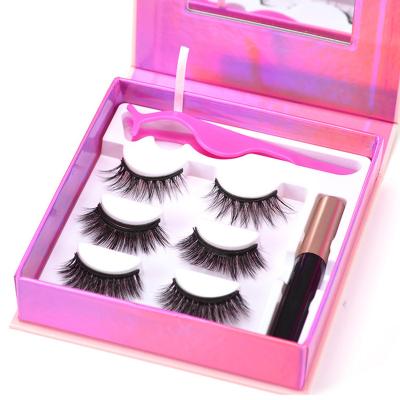 China 5pcs Lightweight Strong Magnet Eyelashes And New Eyeliner Maker 3d Tape Transparent False Mink Magnetic Eyelashes for sale