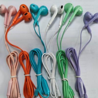 China Cheap Promotional Wired In-Ear Colorful In Ear Headphones Wired Earbuds Earphone With Mic for sale