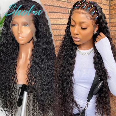 China Hd Transparent 100% Deep Wave Hair Wig Deep Wave Lace Front Wig Human Hair 13x6 Glueless Swiss Lace Full Lace Wig For Black Women for sale