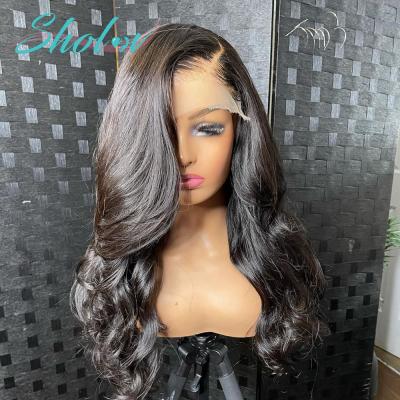 China Silky Straight Body Wave Human Hair Lace Wigs, Peruvian Raw Human Virgin Hair Wig, Colored Brazilian Curly Blonde Full Lace Frontal Wig for sale