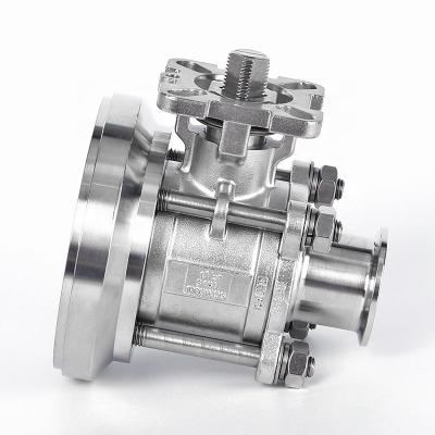 China General Tri Flange Sanitary Tank Stainless Steel Bottom Ball Valve for sale