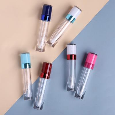 China Wholesale Colored Empty Cylinder 8ml Lip Gloss Containers Tube Clear Yellow Blue White Yellow Lip Gloss Tube With Magic Wands for sale