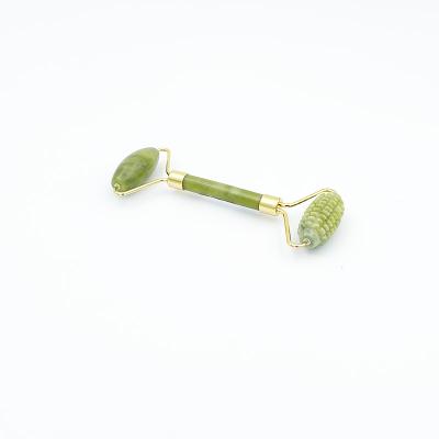 China Jade+ zinc alloy material double-end convenient massage jade roller convenient customized facial roller for sale