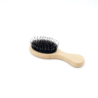 China OEM/ODM Private Label Hair Comb Brush Waterproof Rubber Handle Cushion Wooden Beech Cute With Boar Stiffens PP Pins for sale