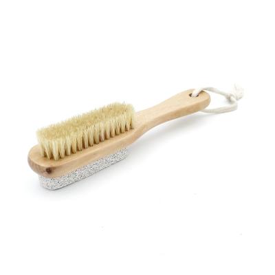 China EXFOLIATE Lotus Wood Pedicure Kit Professional Tools Stone Foot Scrubber Brush With Handle For Dead Skin Remove for sale