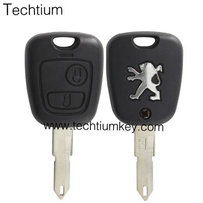 China High Quality Panel Frequency PCD Chip ID 46 Car Key Replacement 433 MHz Remote Key For Peugeot 206 Blade With Sliver Logo for sale