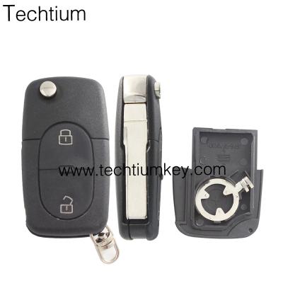 China Replacemnt 2 Buttons Flip Folding Car Key Remote Cover Mute Key Control Shell Fob Case 1616 Battery For Audi A2 A3 A4 A6 A6L A8 Q7 TT for sale