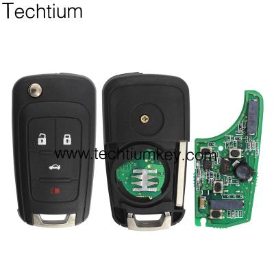 China 4 Buttons ABS/Plastic Folding Car Keyless Remote Key With Mhz433 With Small Round Logo For Old Smart Key Replacement For Chevrolet for sale