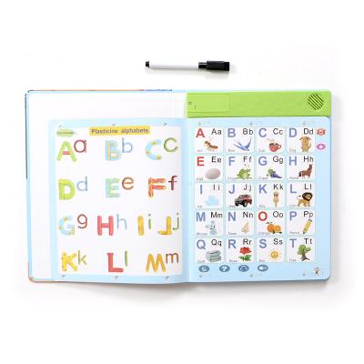 China Parent-children interactive factory customized children's educational musical drums D.C.A. 3A sound box for children learning books with wipe pen for sale