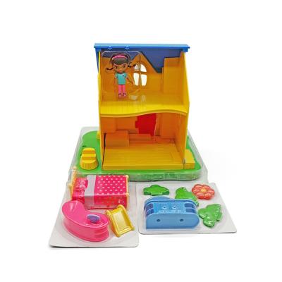 China Play Pretend House Toy Kids Plastic Doll Villa with Doll Room Furniture Doll House for sale