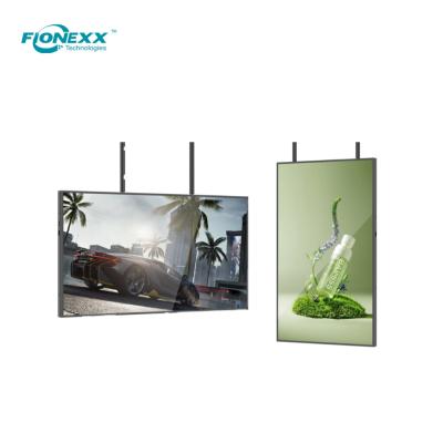 China 55inch Android Board Slim Bezel OD10 High Brightness Hanging Single Sided Window Facing Display zu verkaufen