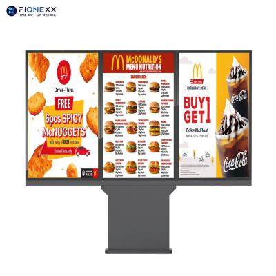 China CE 55'*3 Drive Through Digital Signage Exterior Display Digital 2500nits à venda