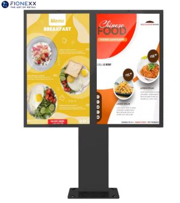 Cina 55 Inch Outdoor Drive Thru Digital Signage Waterproof Dual Screen Drive Thru Menu Boards Display Lcd Digital Signage For Outdoor Restaurant in vendita