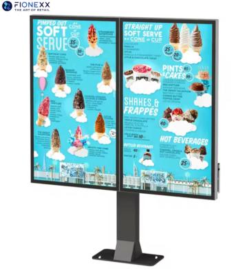 中国 Drive-Thru Kiosk Self-Driving Ordering Digital Signage 55 Inch Dual Screen Weatherproof Outdoor Drive-Thru Ordering Machine 販売のため